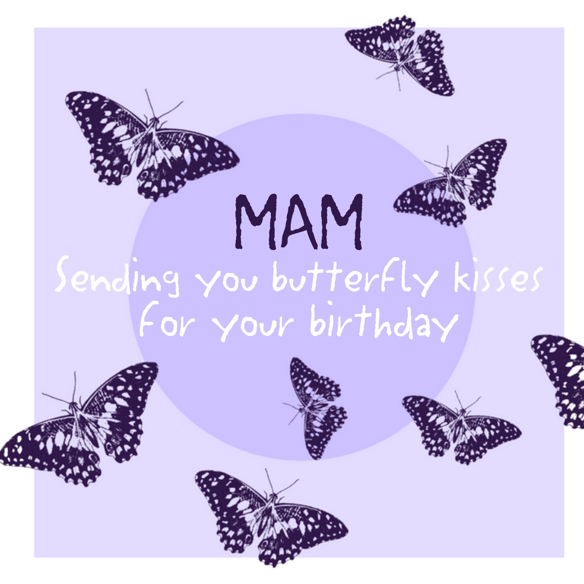 Verjaardagskaart - vlinder - mam