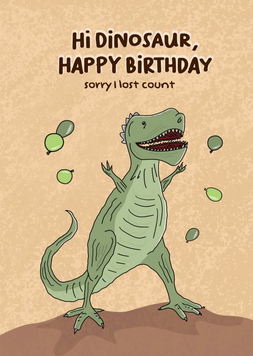 Liefs Jansje | Verjaardagskaart | Dinosaur