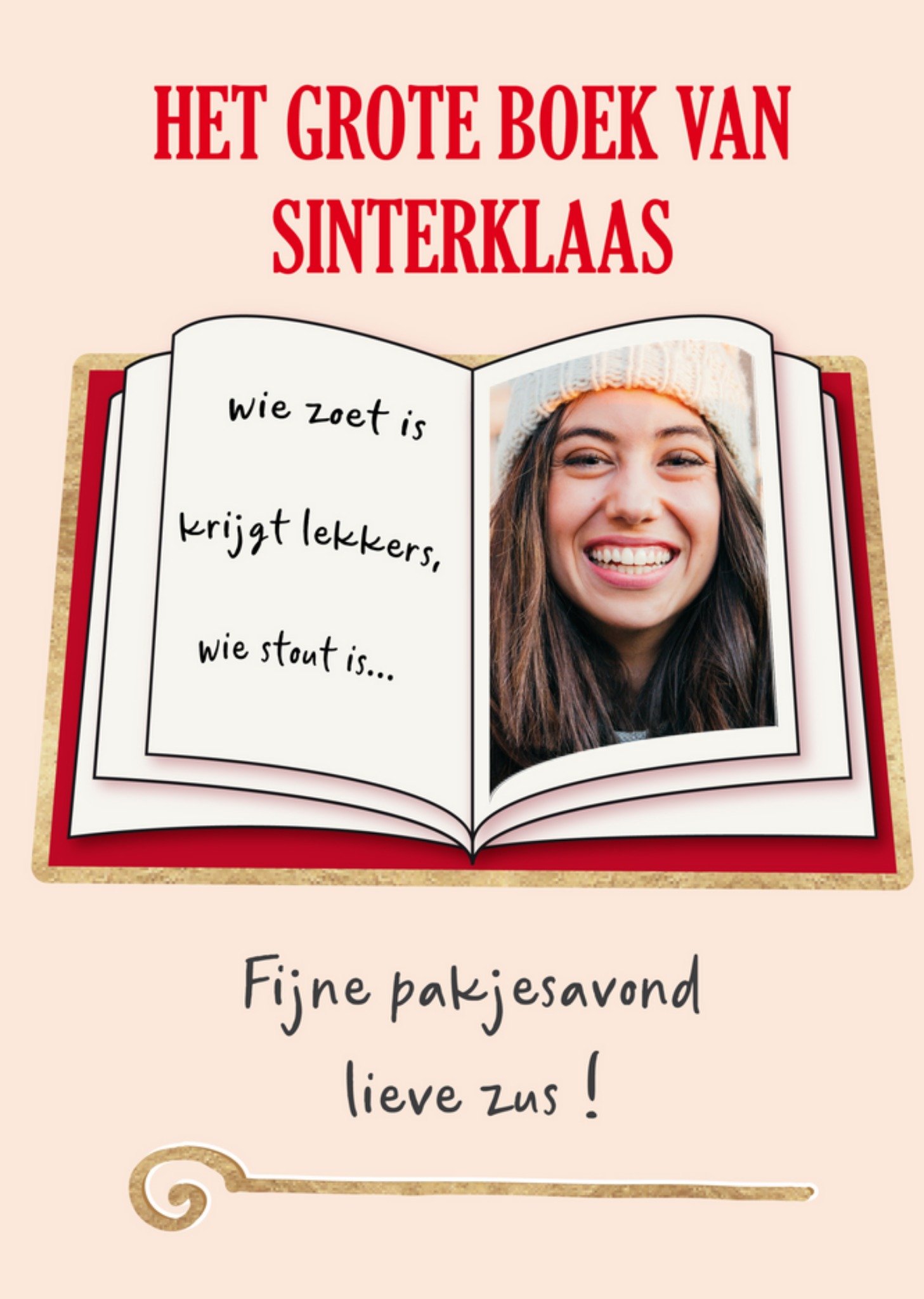 Tsjip - Sinterklaaskaart - fotokaart - zus
