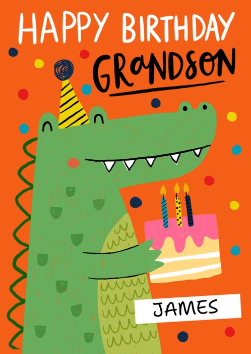 Greetz | Verjaardagskaart | krokodil met taart