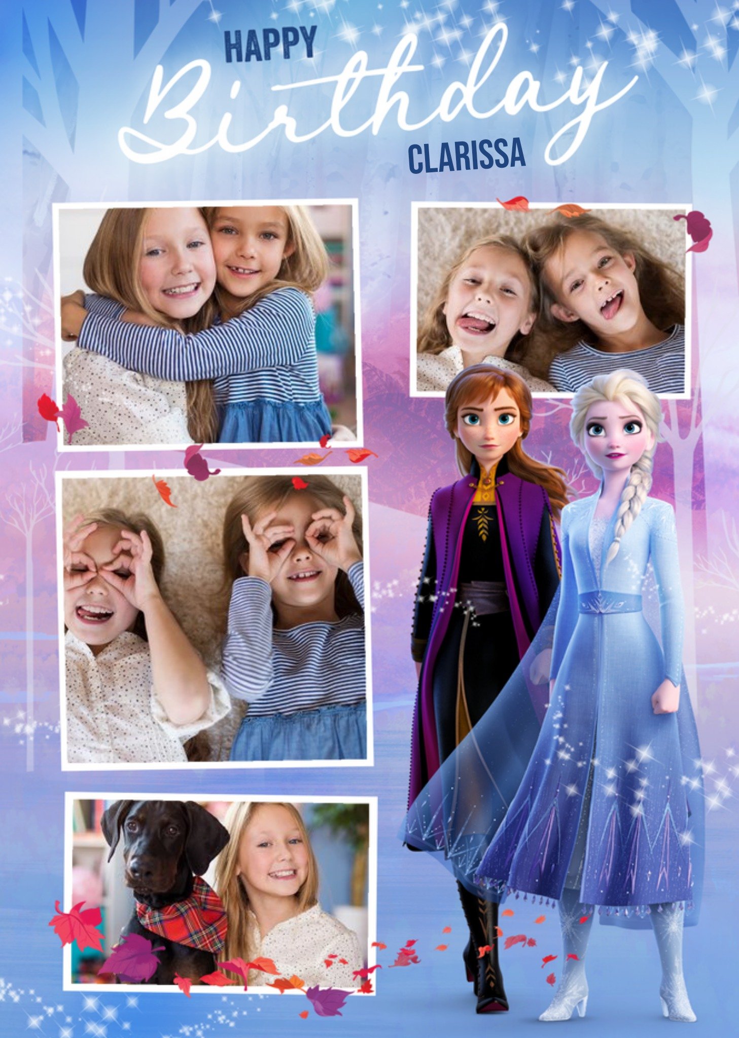 Frozen - Verjaardagskaart - met naam en foto