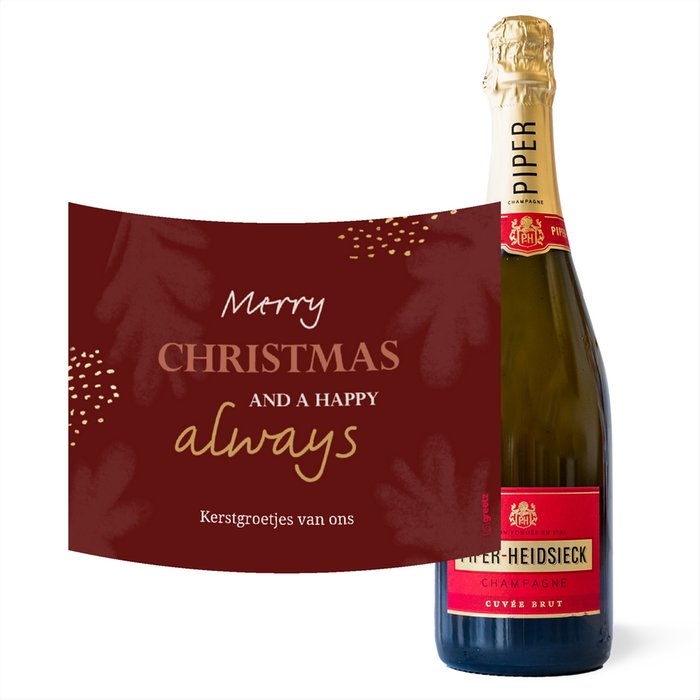Piper Heidsieck | Cuvée Brut | Kerstgroetjes met eigen tekst | 750 ml