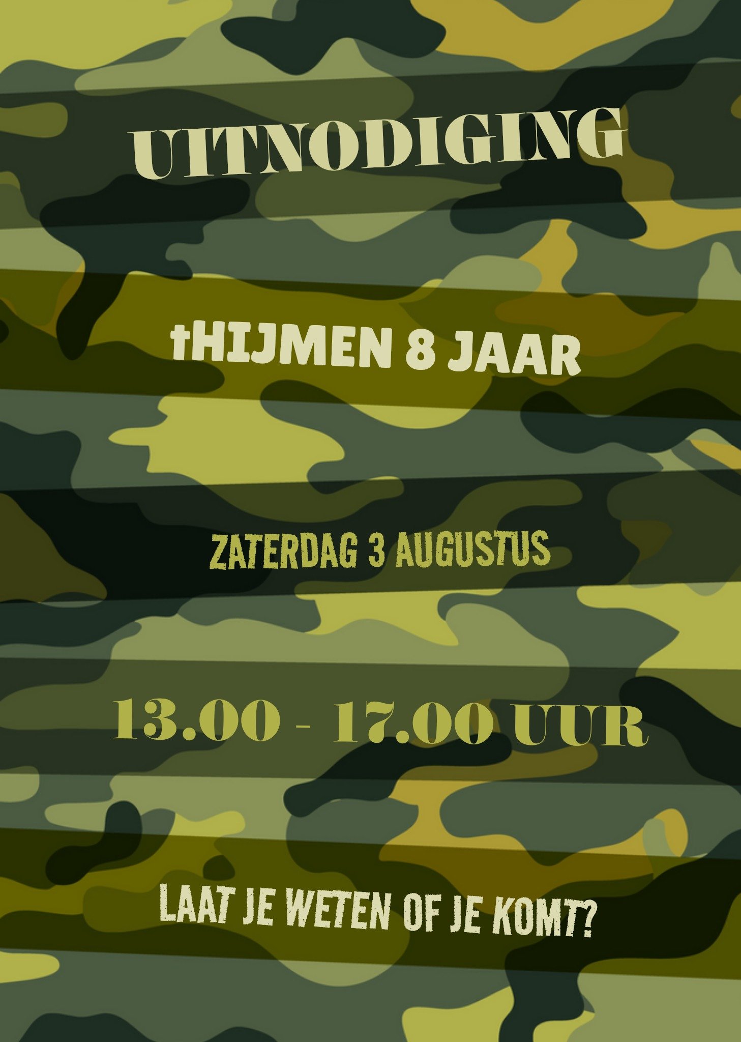 Camouflage uitnodiging