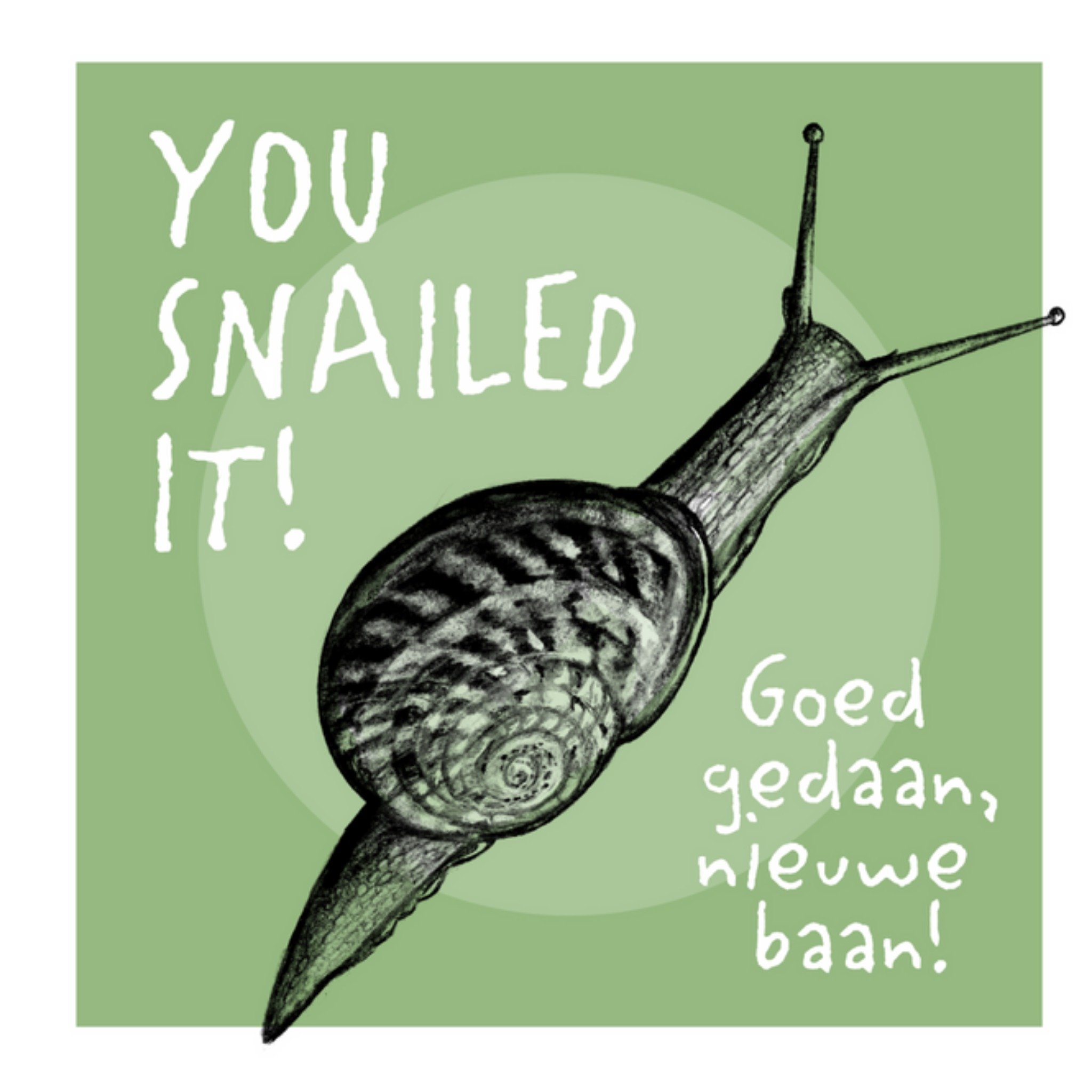 Nieuwe baan - slak - you snailed it