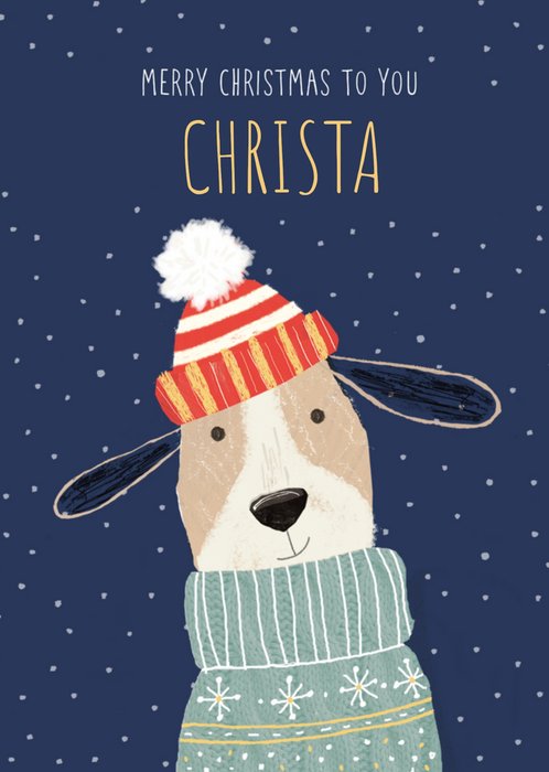 Kerstkaart | UK Greetings | Hond | met eigen naam