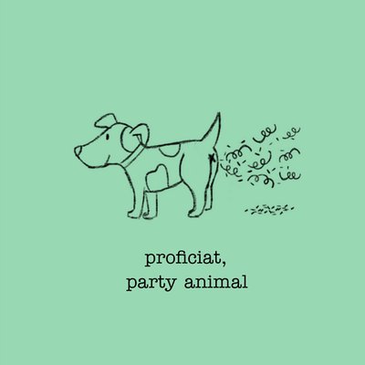 Greetz | Felicitatiekaart | hond | party animal