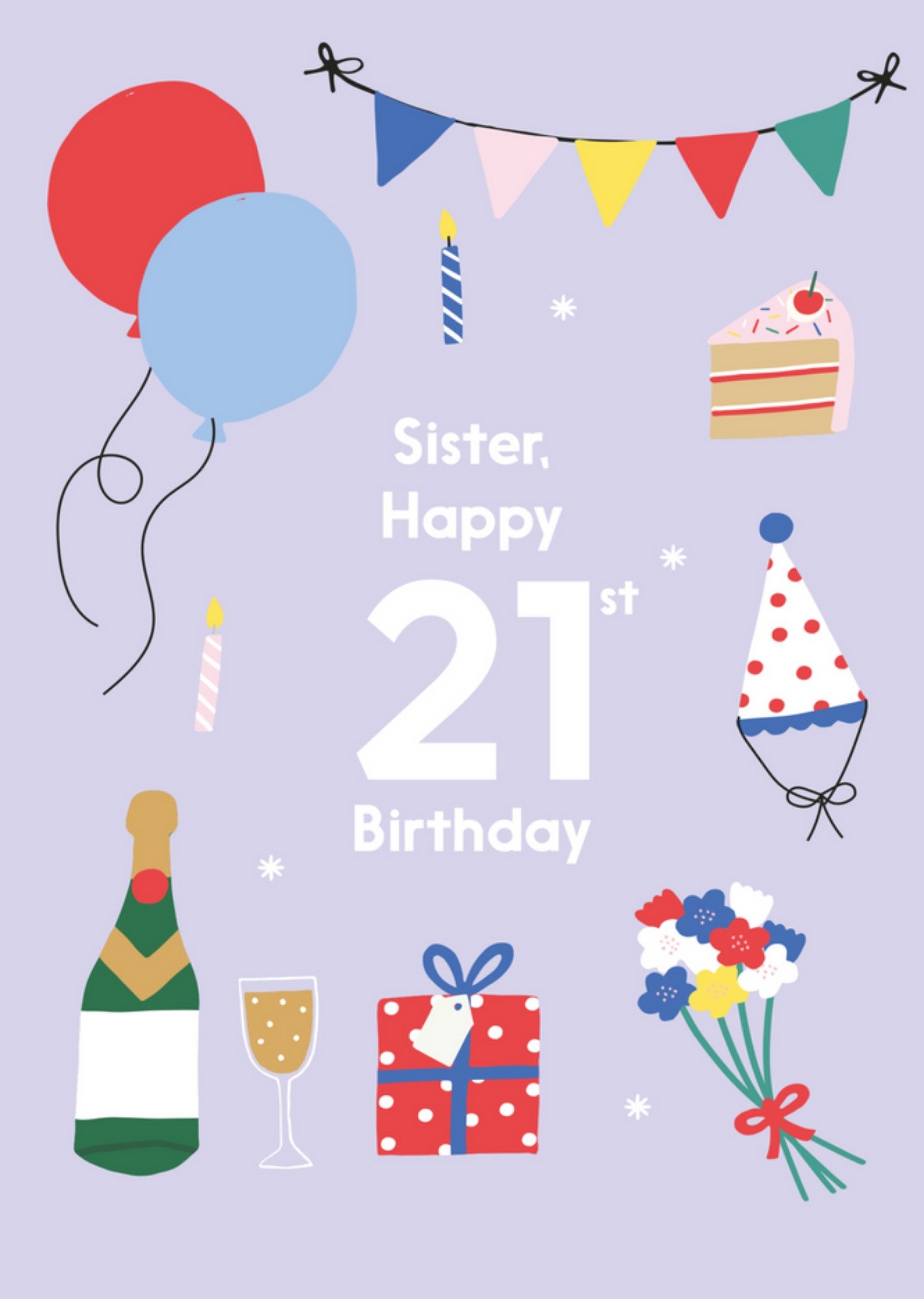 Verjaardagskaart - Happy 21st birthday