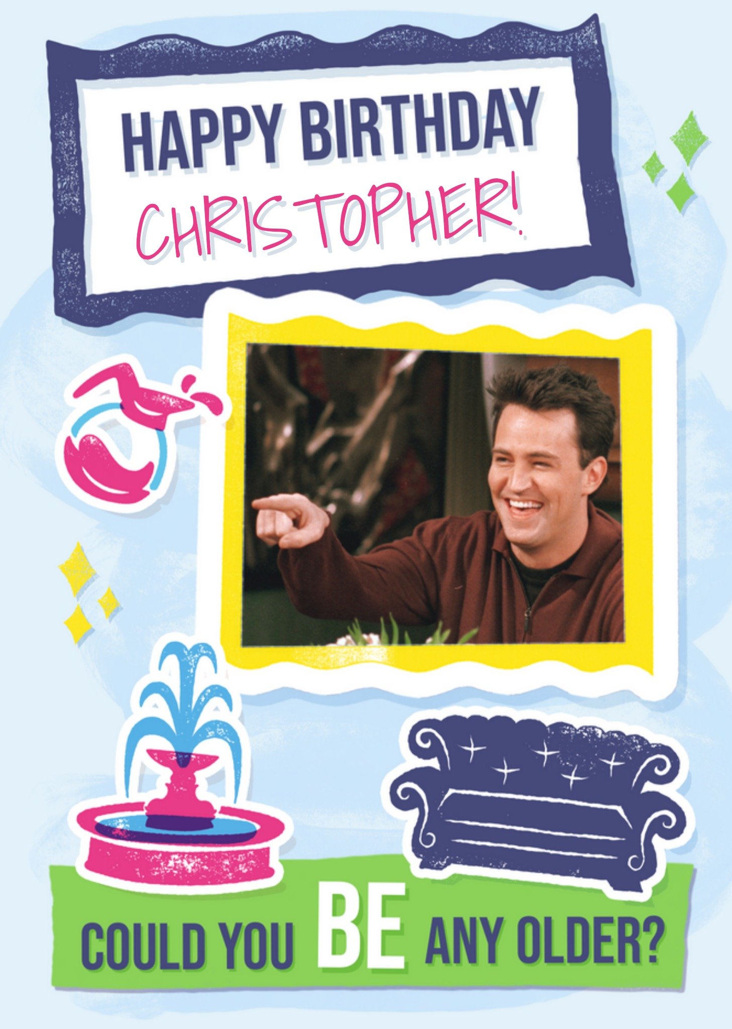 Friends - Verjaardagskaart - Chandler - Met naam