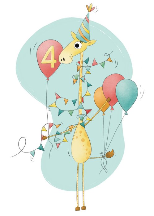 Studio Fred Illustraties | Verjaardagskaart | 4 | Giraf