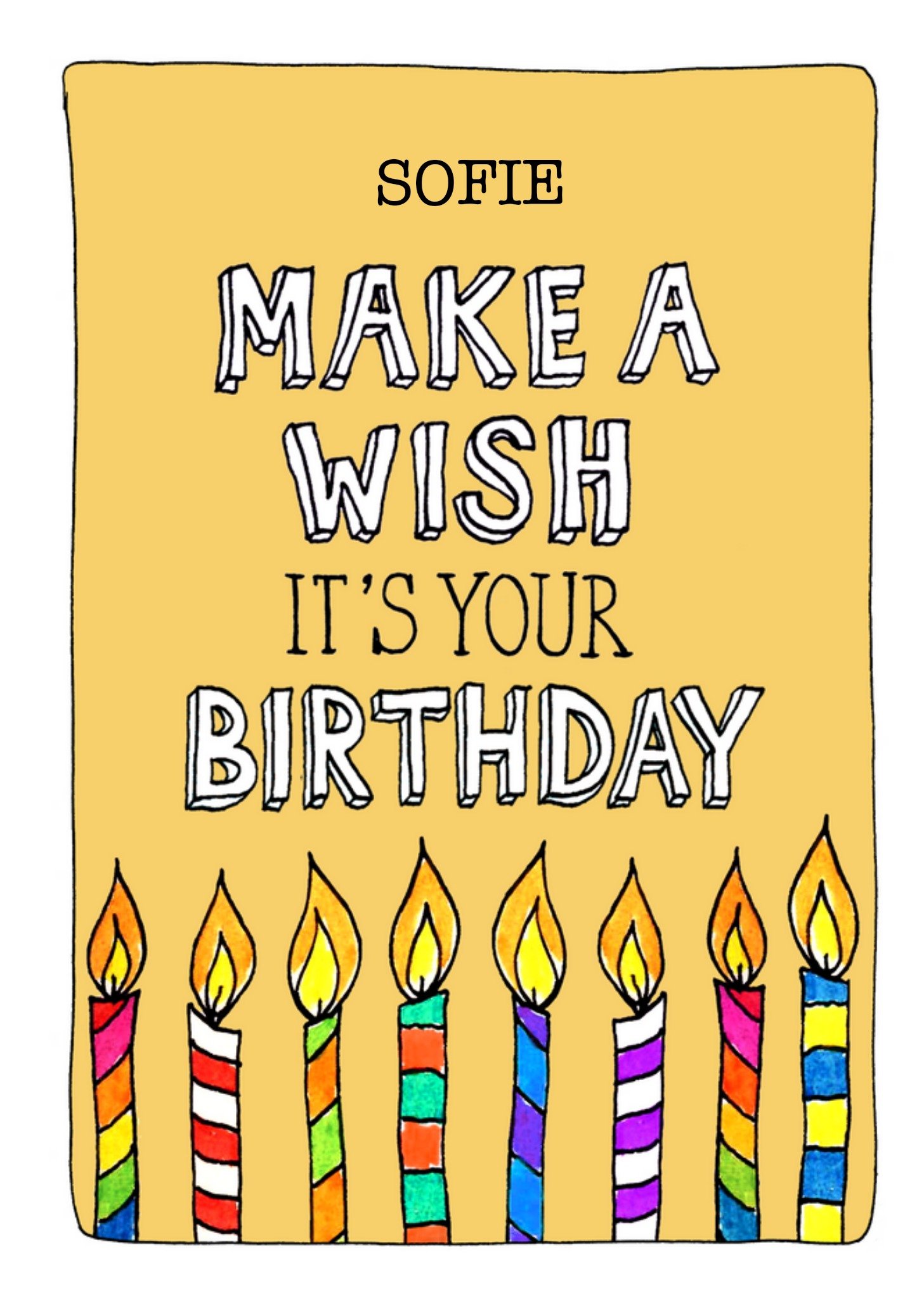 Sandysign - Verjaardagskaart - Make a wish