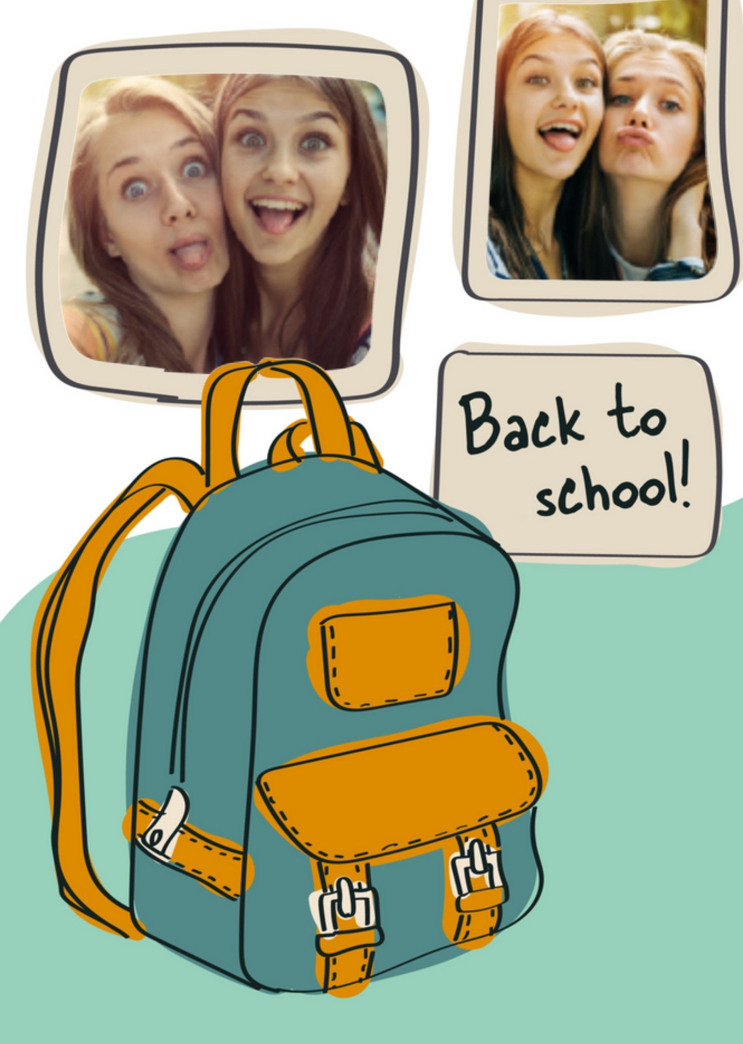 Back to school - rugtas - fotokaart