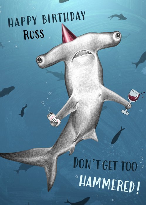 Greetz | Verjaardagskaart | met haai en naam