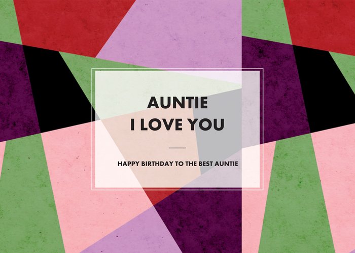 The Gift Label | Verjaardagskaart | Auntie, I love you | Aanpasbare tekst