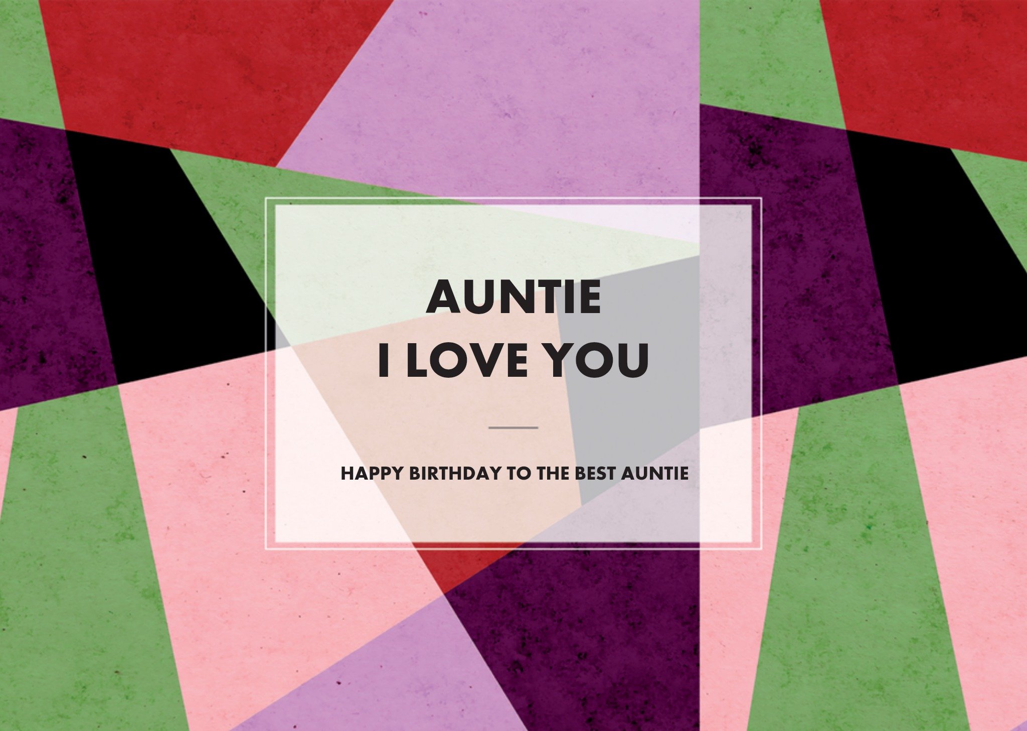 The Gift Label - Verjaardagskaart - Auntie, I love you - Aanpasbare tekst