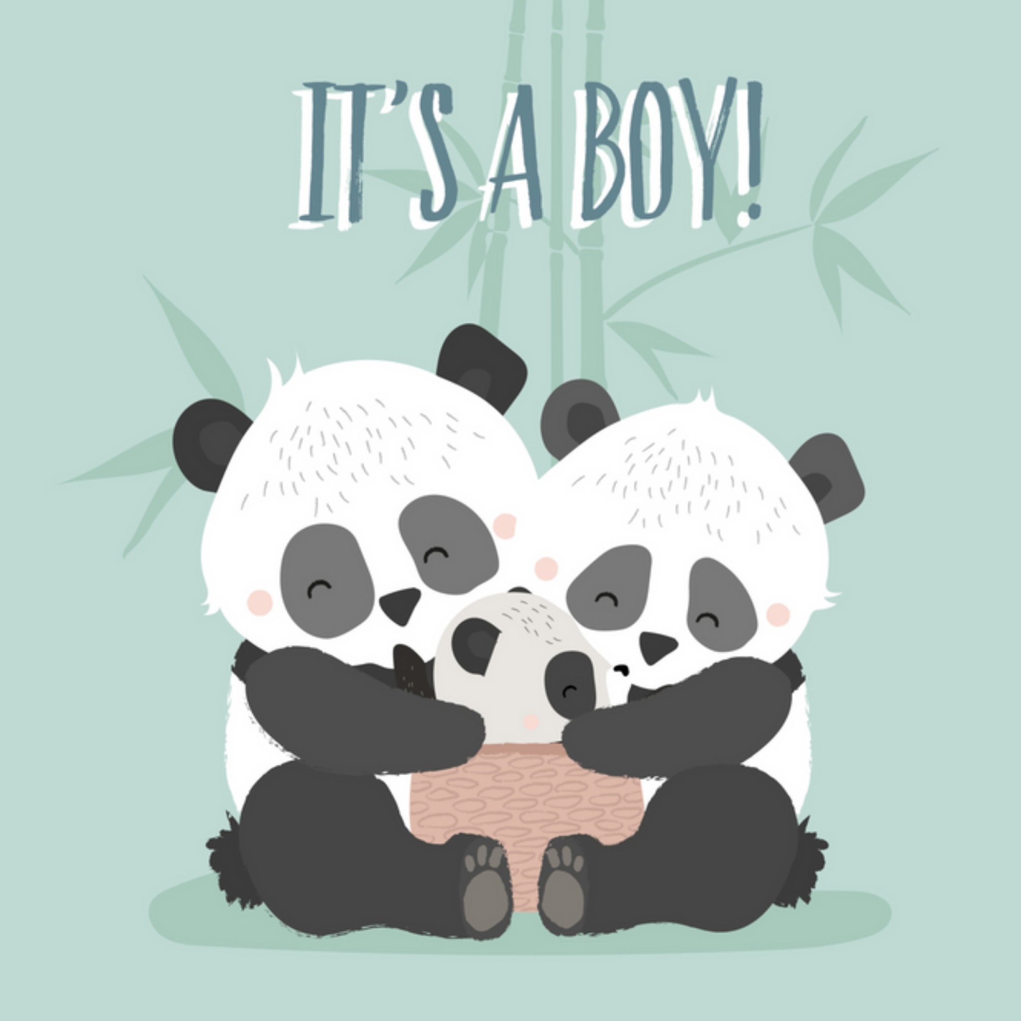 Tante Kaartje - Geboorte kaart - Panda