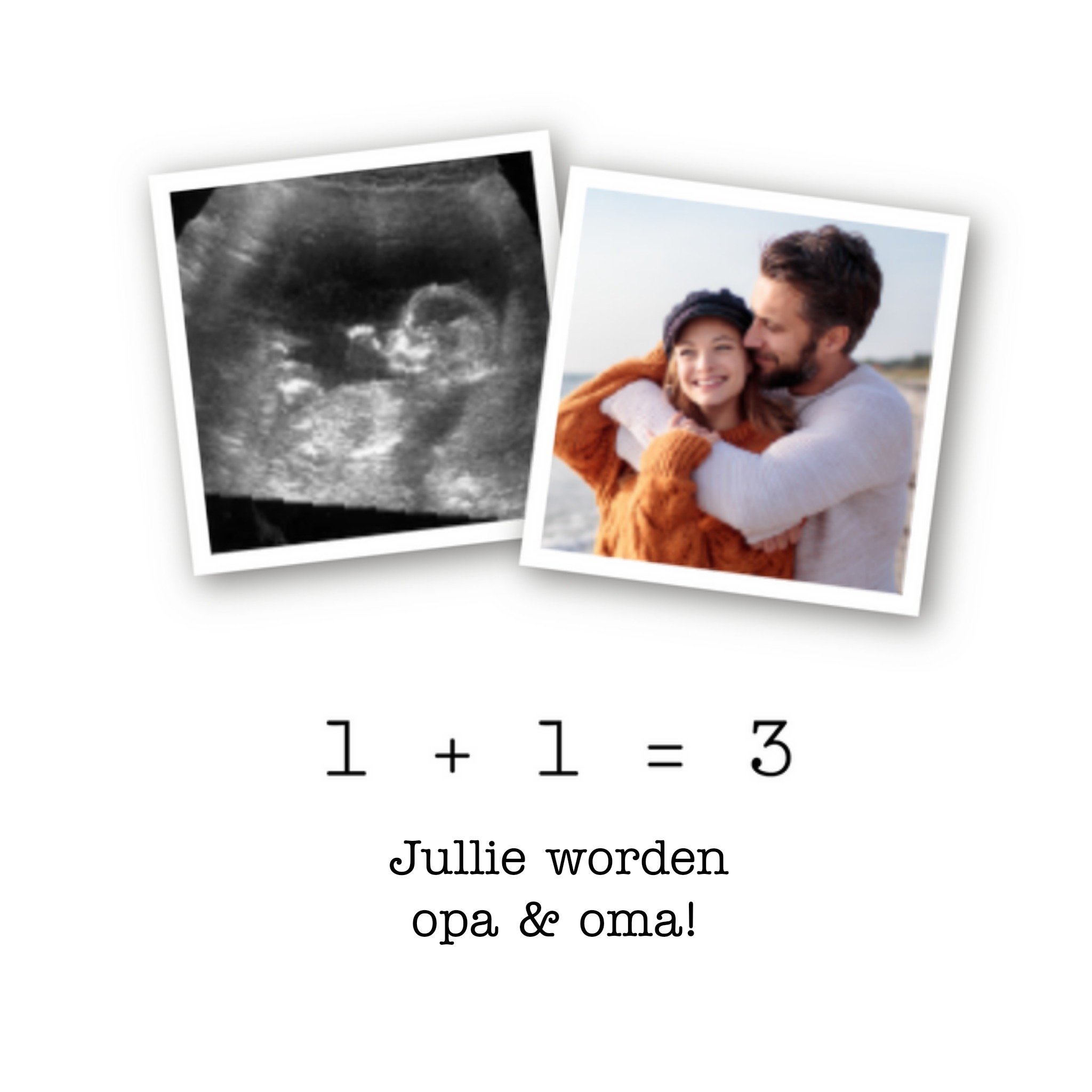 Zwangerschapskaart - foto - opa en oma