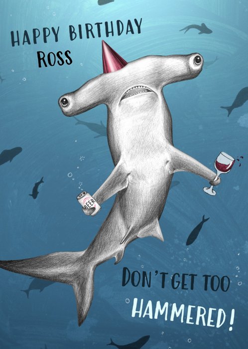 Greetz | Verjaardagskaart | met haai en naam