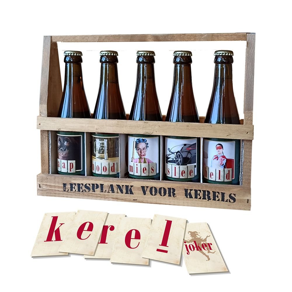 Leesplank Kerels - Bierpakket - 5x25 cl - Inclusief spel