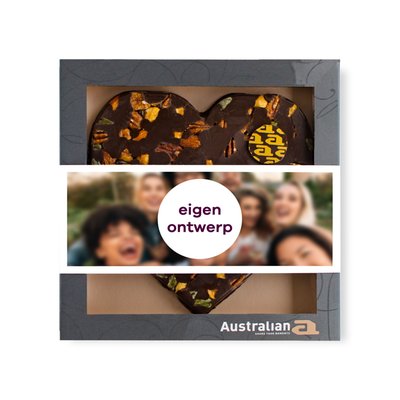 Australian Hart | Pure chocolade | Eigen ontwerp | 220g