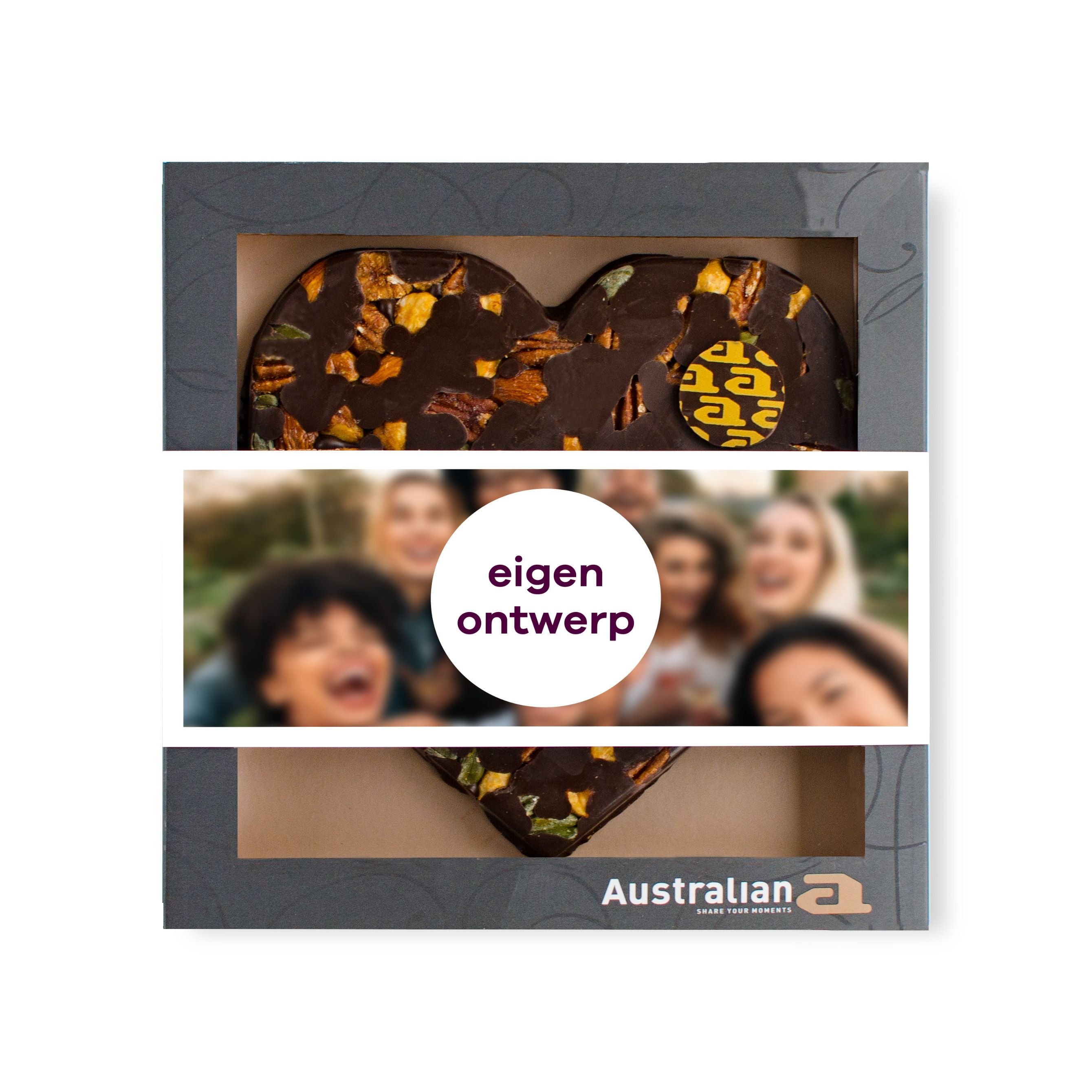 Australian Hart - Pure chocolade - Eigen ontwerp - 220g