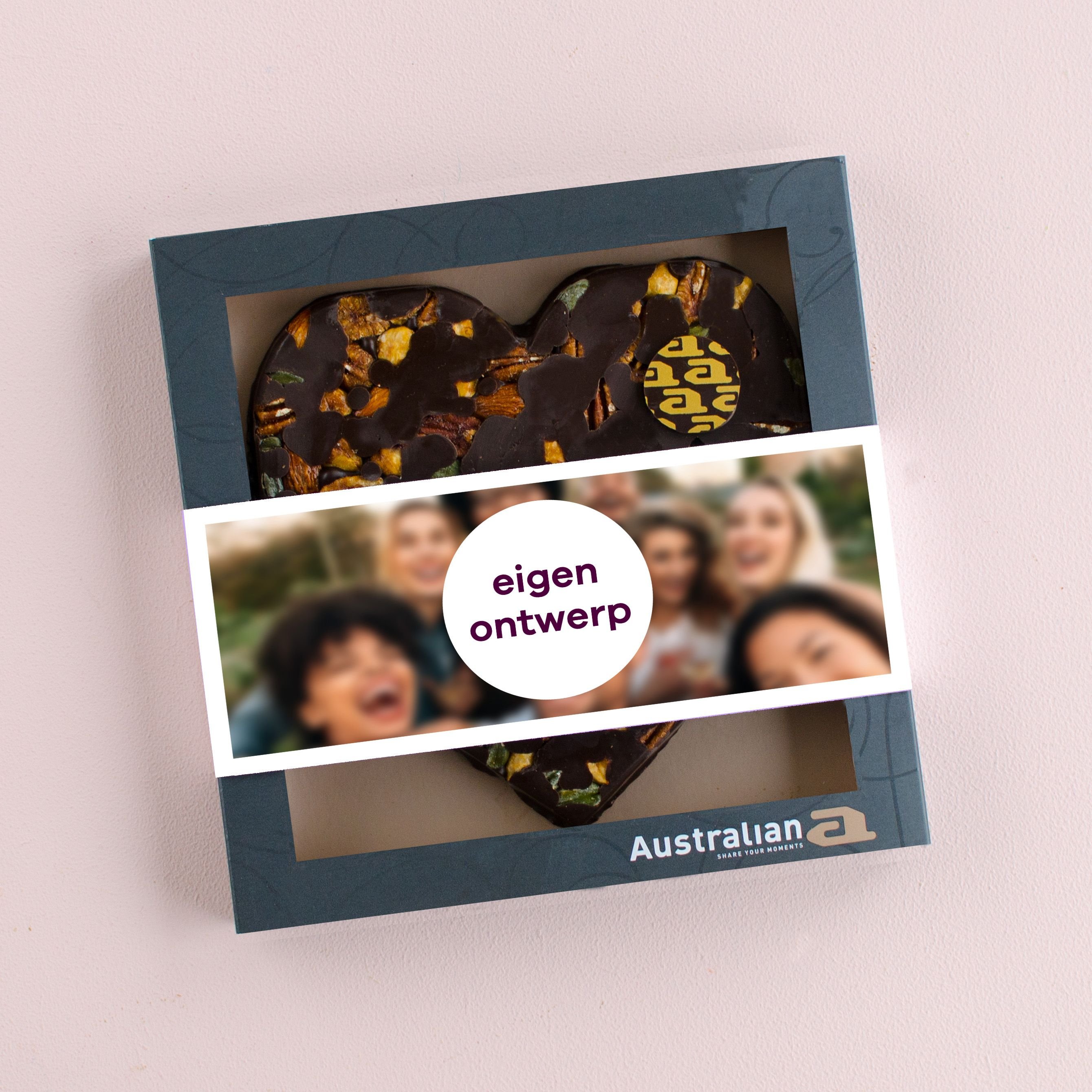 Australian chocolade | Australian Hart | Pure chocolade | Eigen ontwerp | 220g