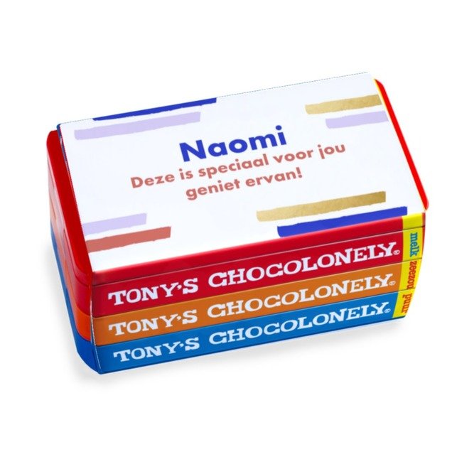 Tony's Chocolonely | Stapelblik | Speciaal met eigen tekst en naam