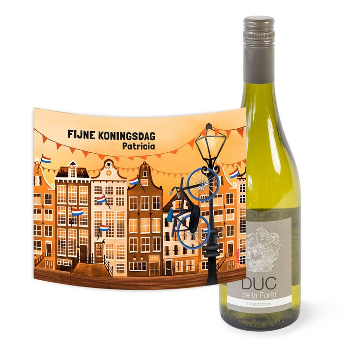 Duc de la Foret | Chardonnay | Koningsdag met eigen naam en tekst | 750 ml