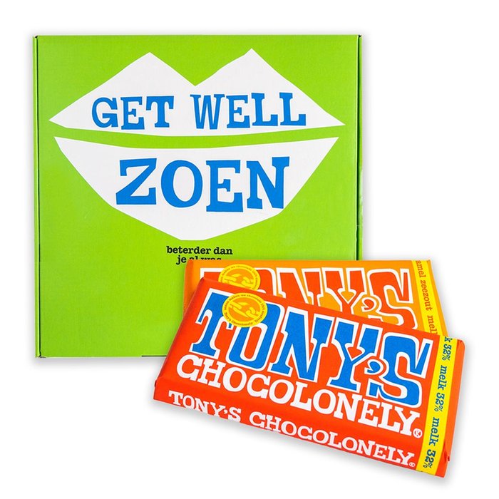 Tony's Chocolonely | Giftbox Get well zoen | 2 repen